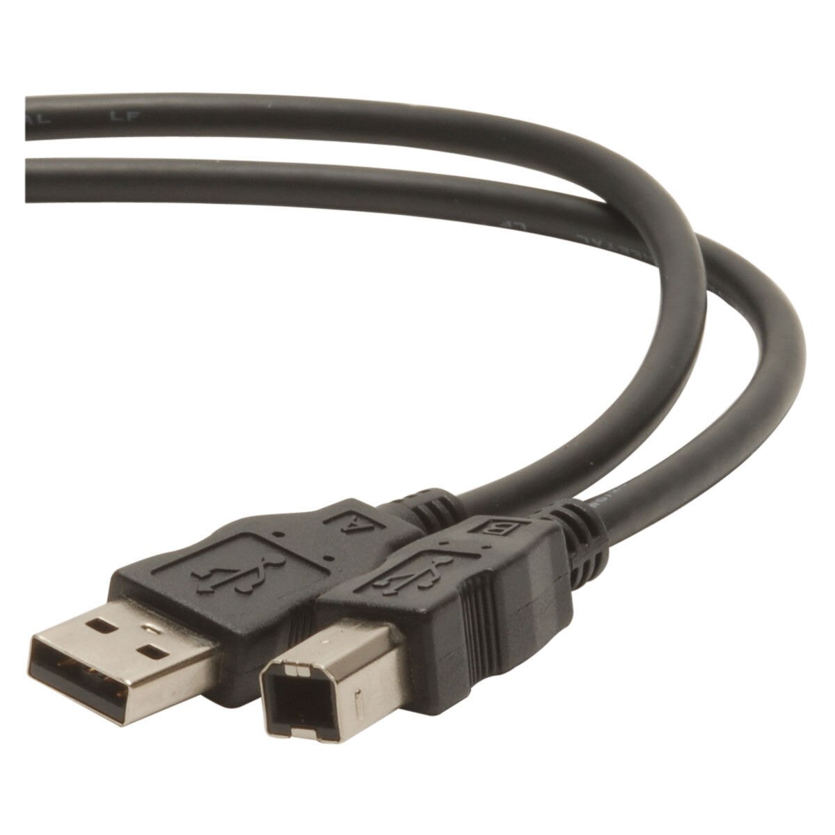 USB 2.0 Cable A to B Black 2m (6.6 ft.)